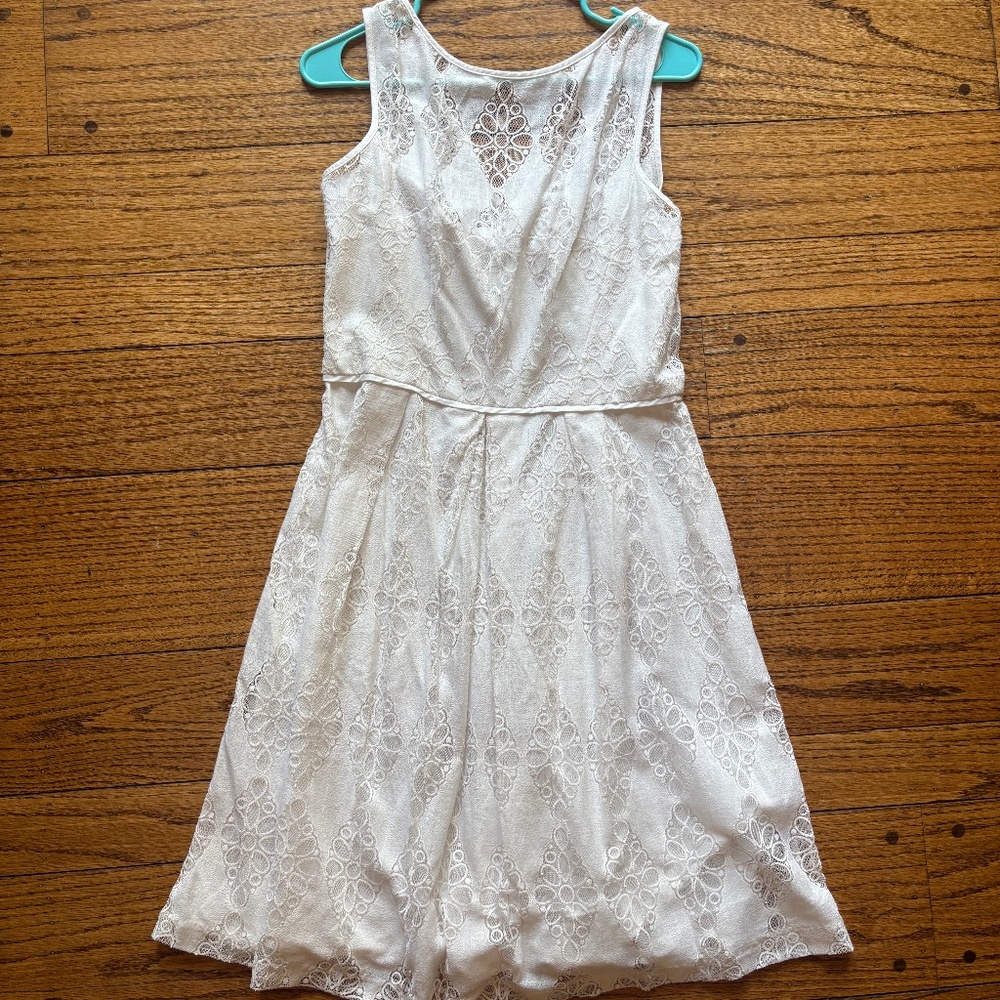 Maggy London White Lace Sleeveless Dress 12